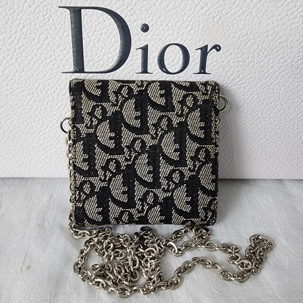 Auth Dior Oblique Trotter Saddle Lotus Wallet